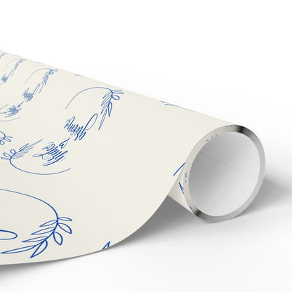 Bride & Groom Gift Wrap in Blue