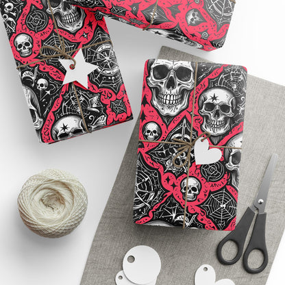 Pink Gothic Skull Wrapping Paper