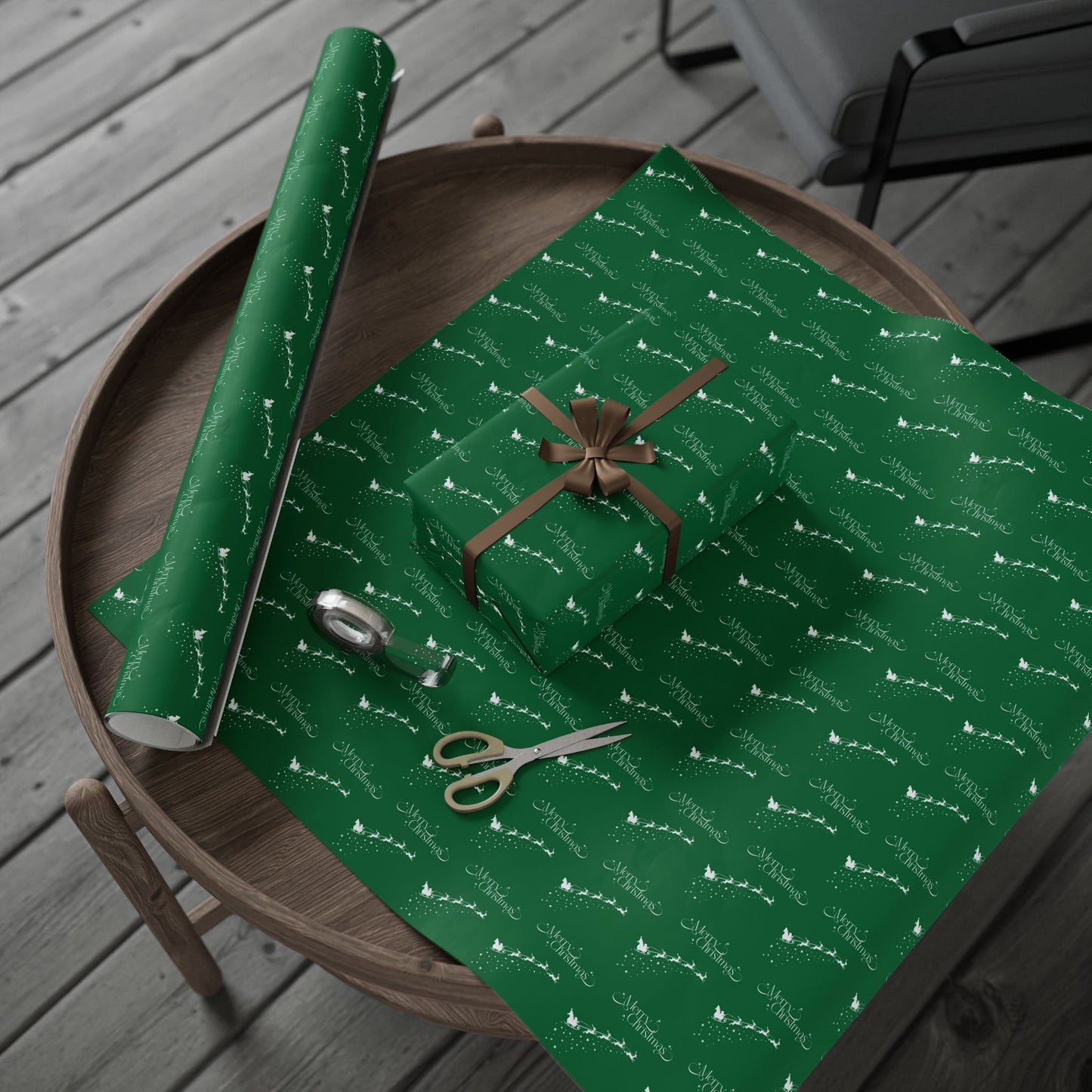 Sleigh All Day – Classic Green Christmas Wrapping Paper