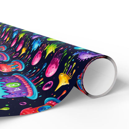 Colorful Martian Party Wrapping Paper