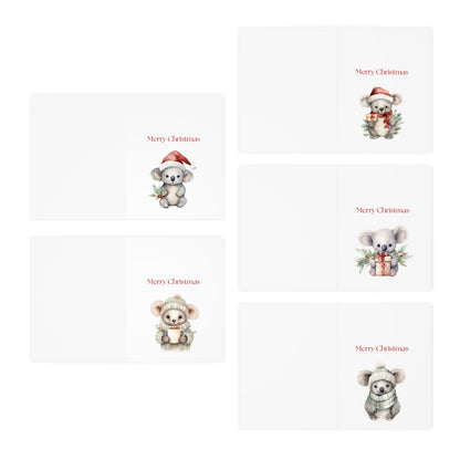 Cute Koala Christmas Cards| Merry Christmas Greeting Cards– 25 Pack | Blank Inside