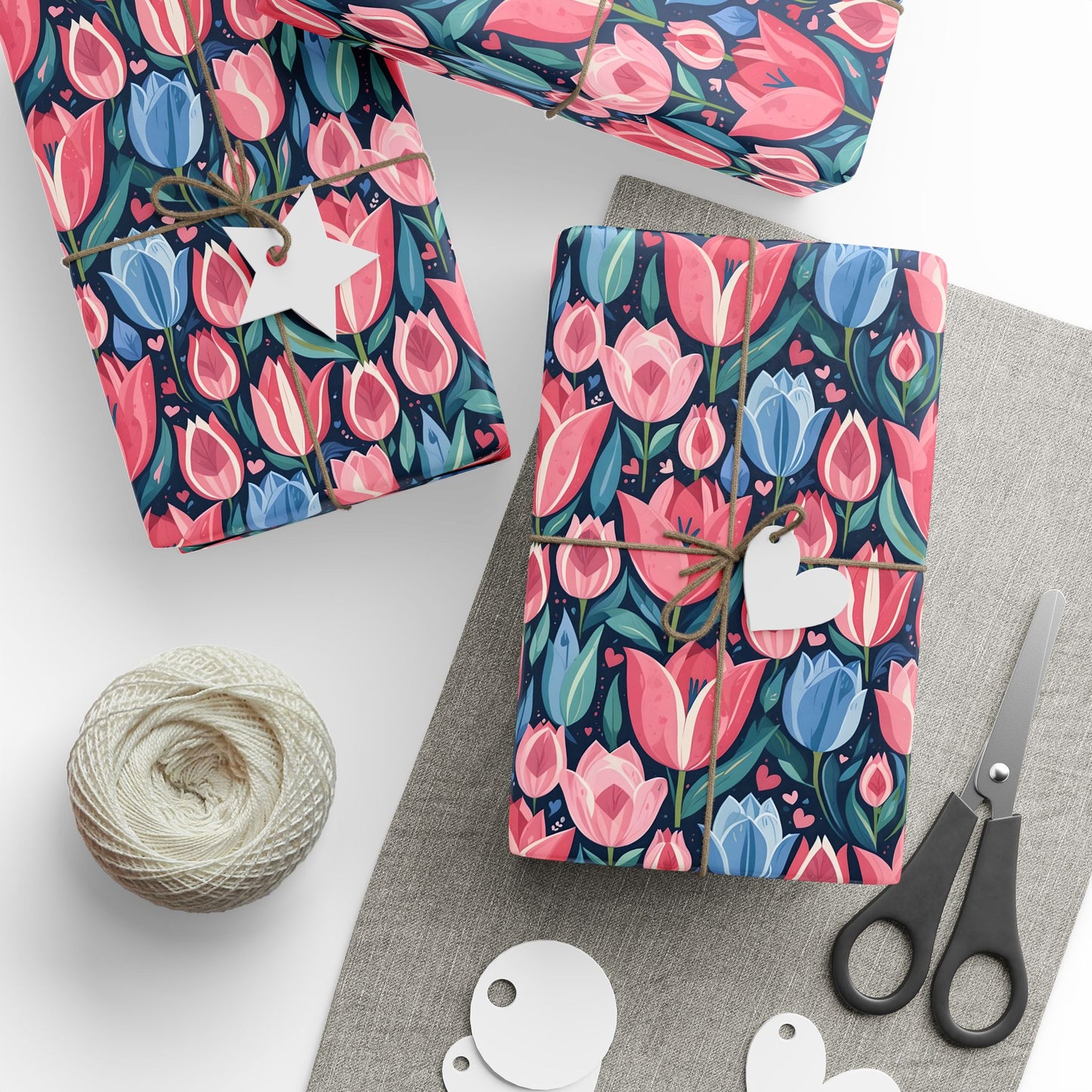 Vibrant Tulip Floral Wrapping Paper Roll