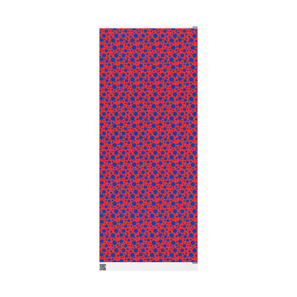 Dot Riot – Bold Blue on Red Modern Wrapping Paper