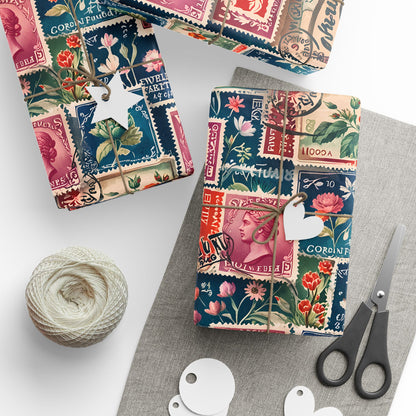 Love Stamps Gift Wrap for Valentine's Packages