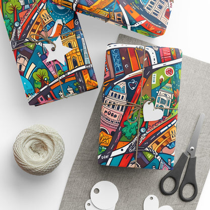 Colorful Paris Wrapping Paper - abstract