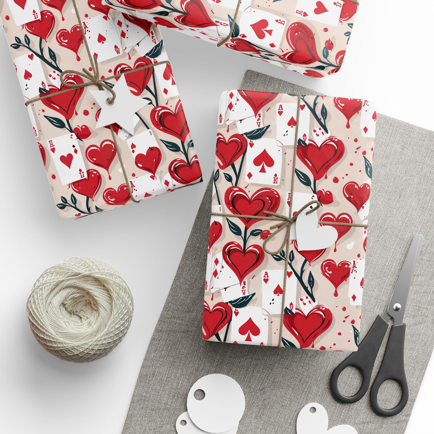 Queen of Hearts Playing Cards with Roses Being Painted Red