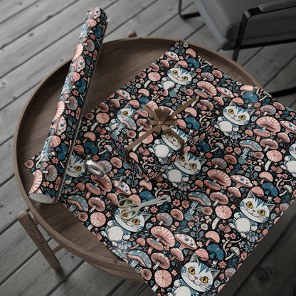 Whimsical Cheshire Cat Wrapping Paper Set - Alice in Wonderland