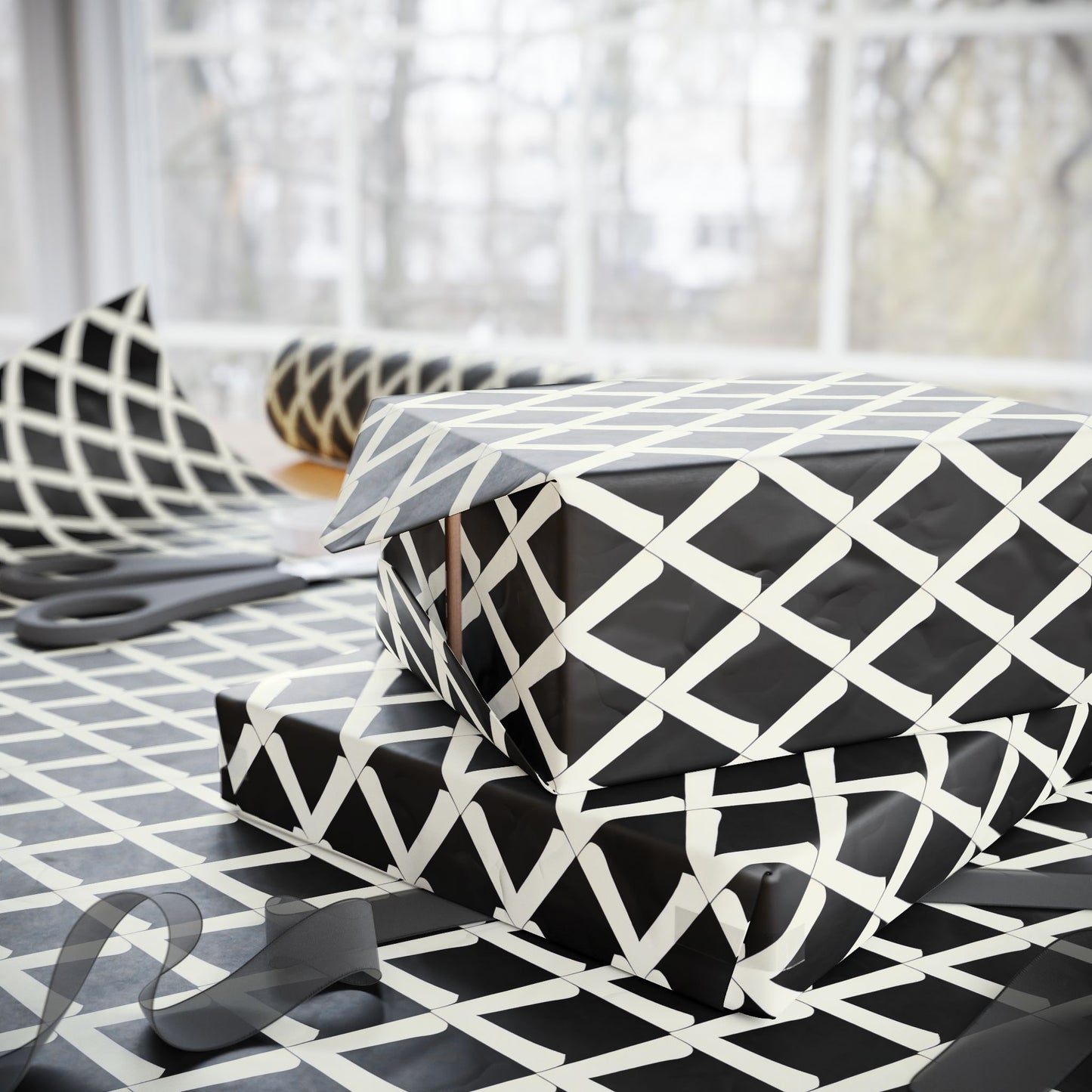 Monochrome Geometric Wrapping Papers