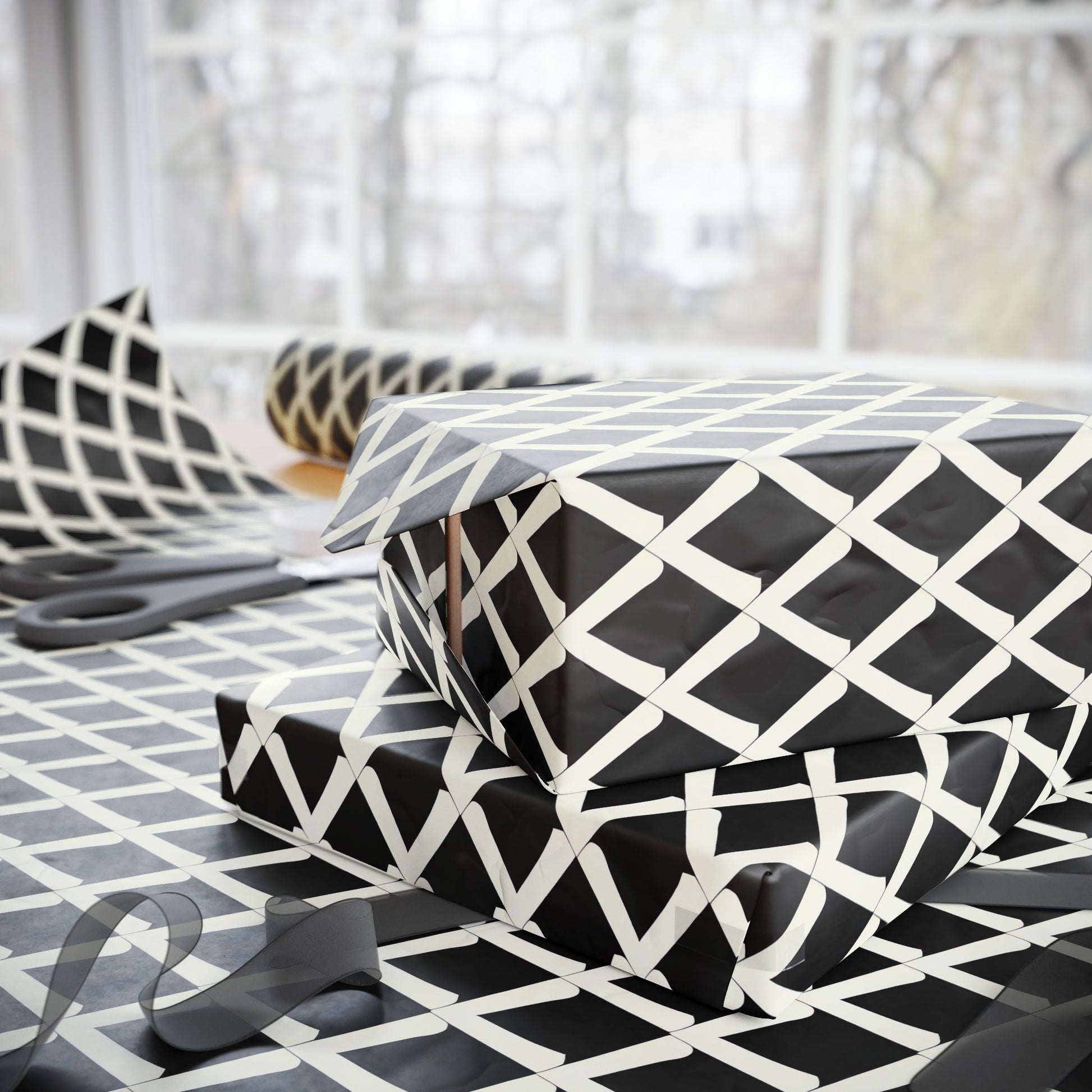 Monochrome Geometric Wrapping Papers