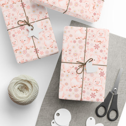 Cute Little Pink Pig Wrapping Paper