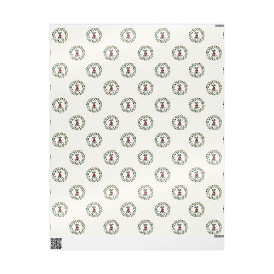 Paw - liday Wreaths & Wags – Schnauzer Christmas Wrapping Paper