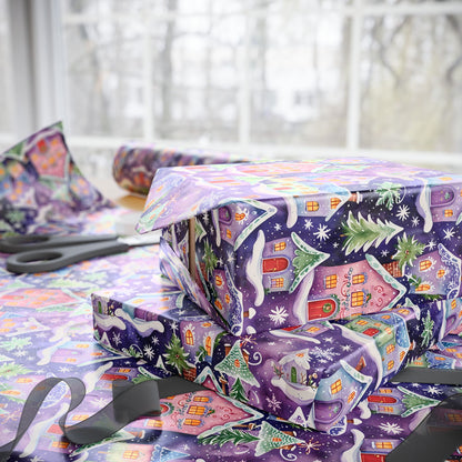 Merryville Magic – Enchanted Christmas Village Wrapping Paper