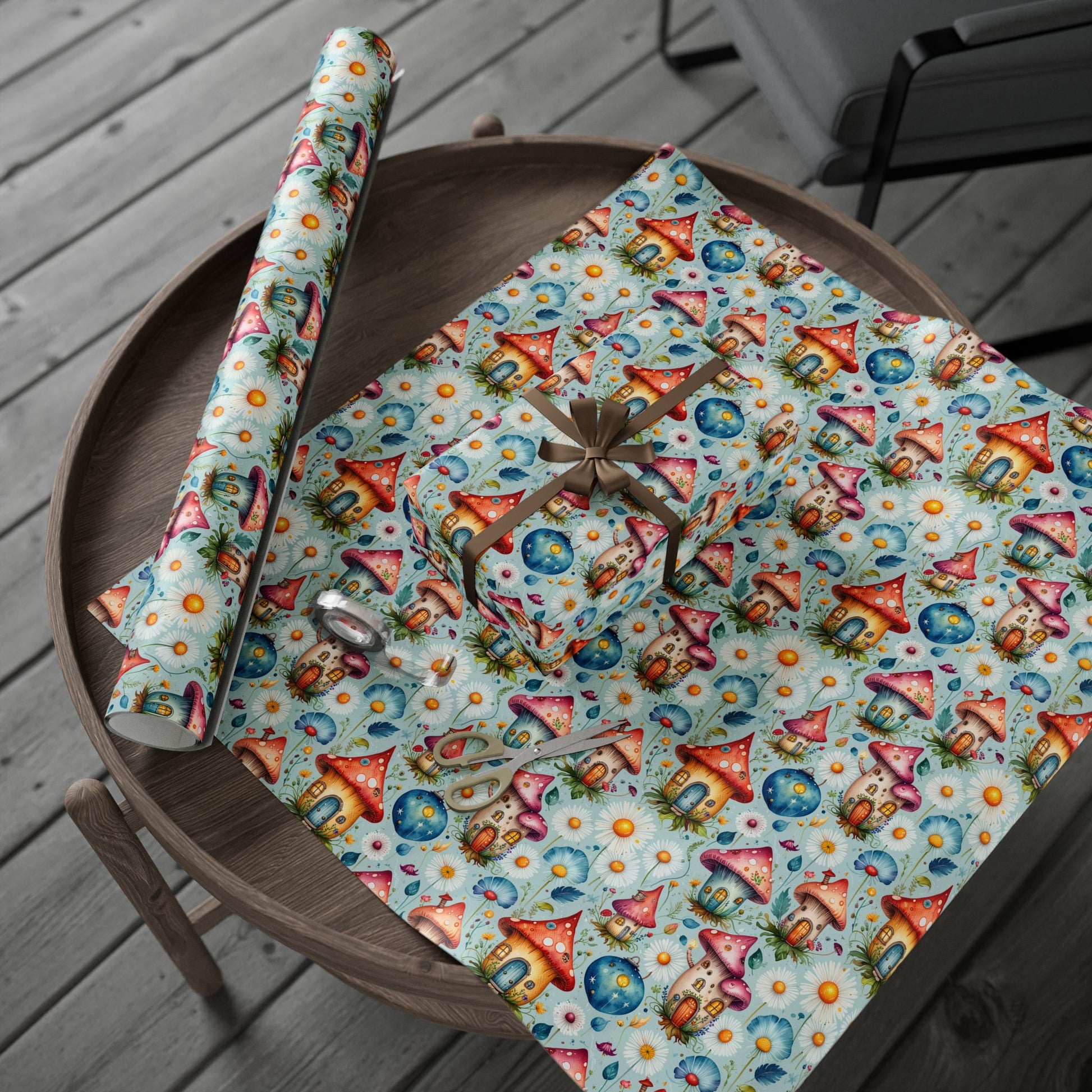 Fairy Mushroom Houses Gift Wrap