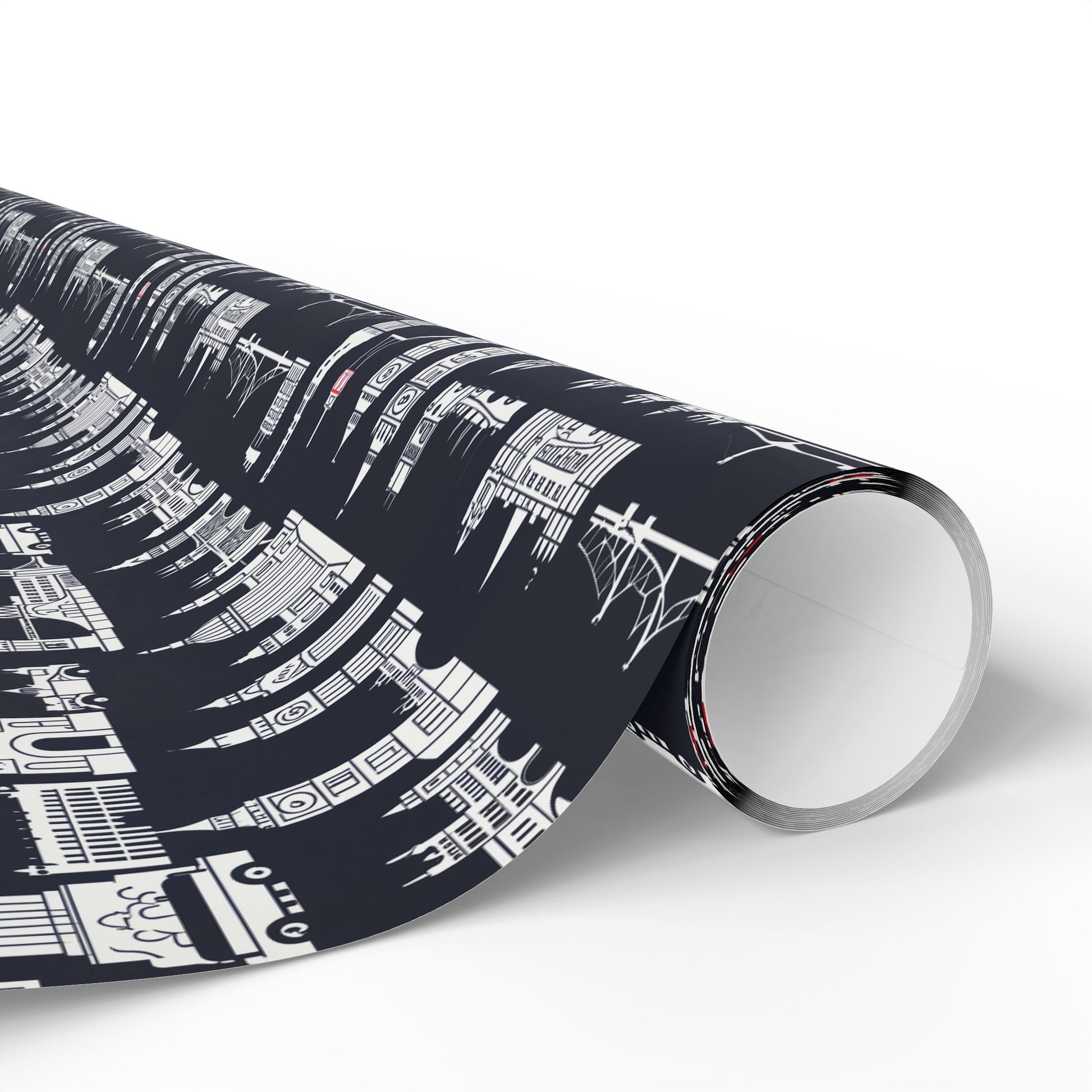 Cityscape Wrapping Paper – Elegant Gift Wrap for Holidays