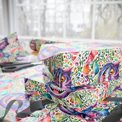 Colorful Cheshire Cat Wrapping Paper