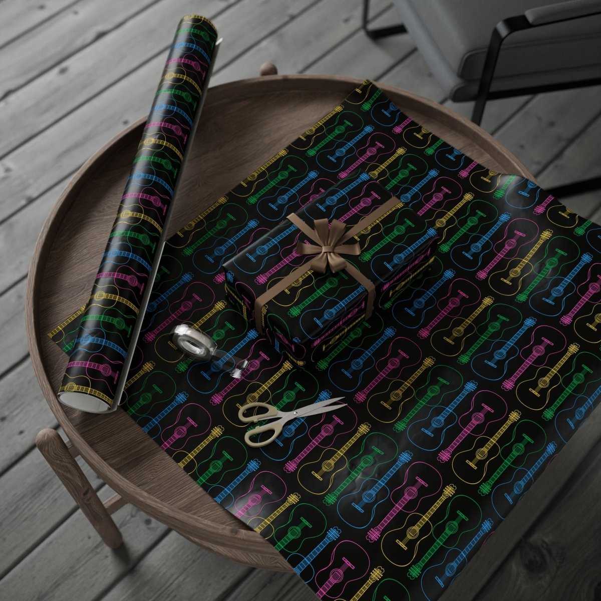 Wrapping Paper - Neon Guitar Design