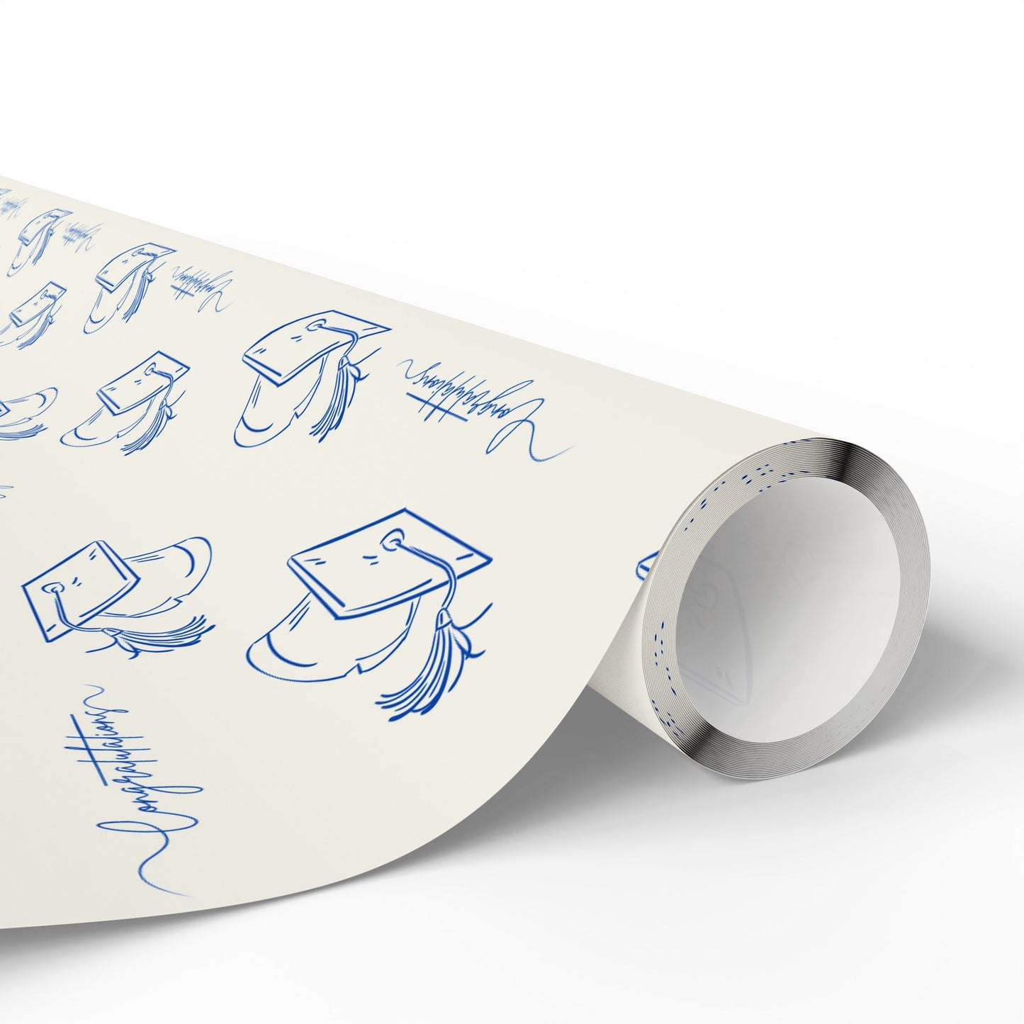 White and Blue Graduation Wrapping Paper
