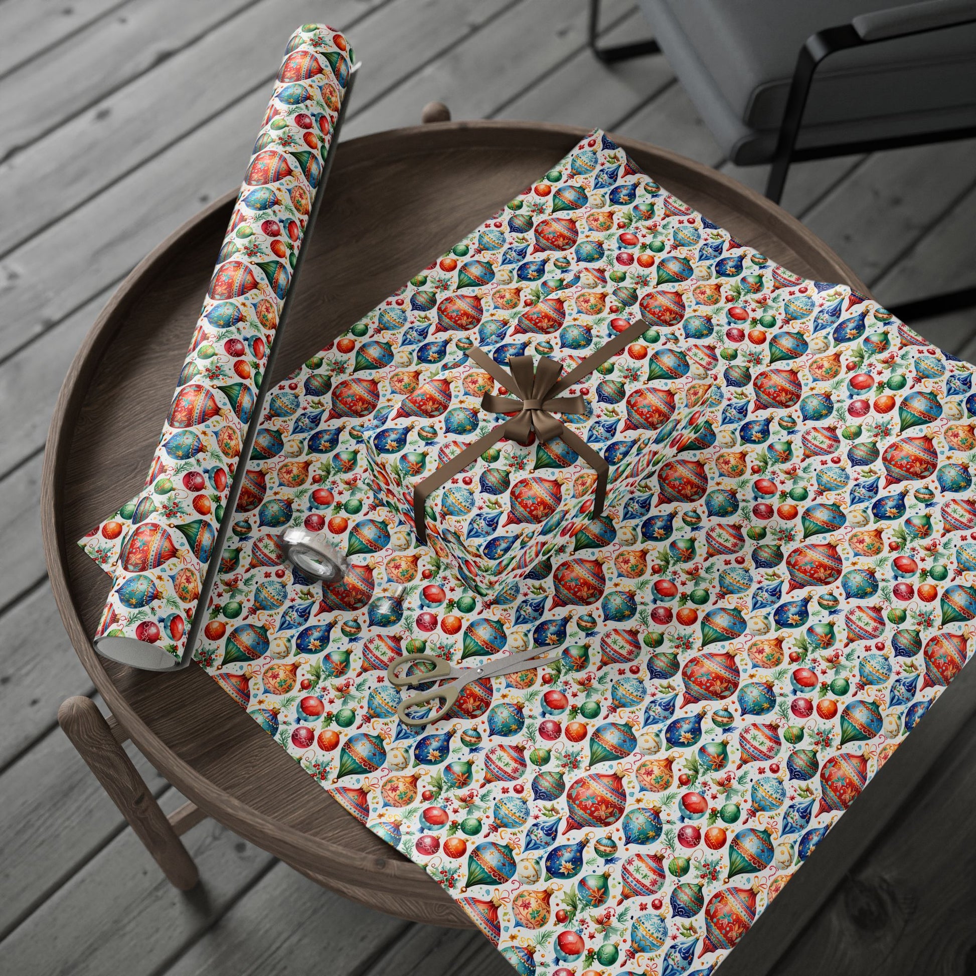 Shiny Things & Holiday Flings – Vintage Ornament Wrapping Paper That Slays