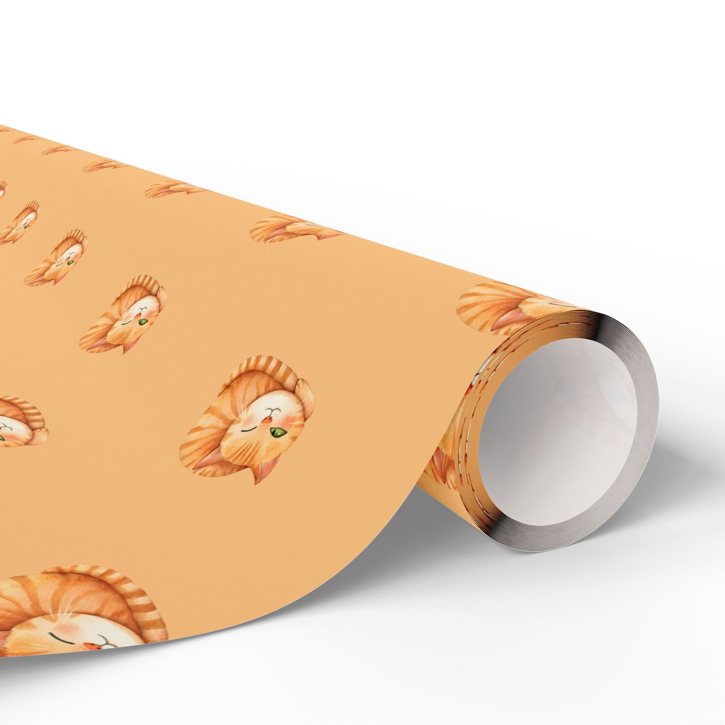 Sleepy Orange Cat Gift Wrap