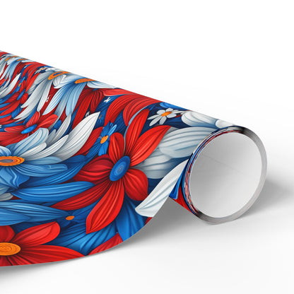 Red White Blue Daisy Floral Design