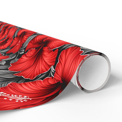 Hibiscus Floral Print Gift Wrapping Paper - Lokipawz