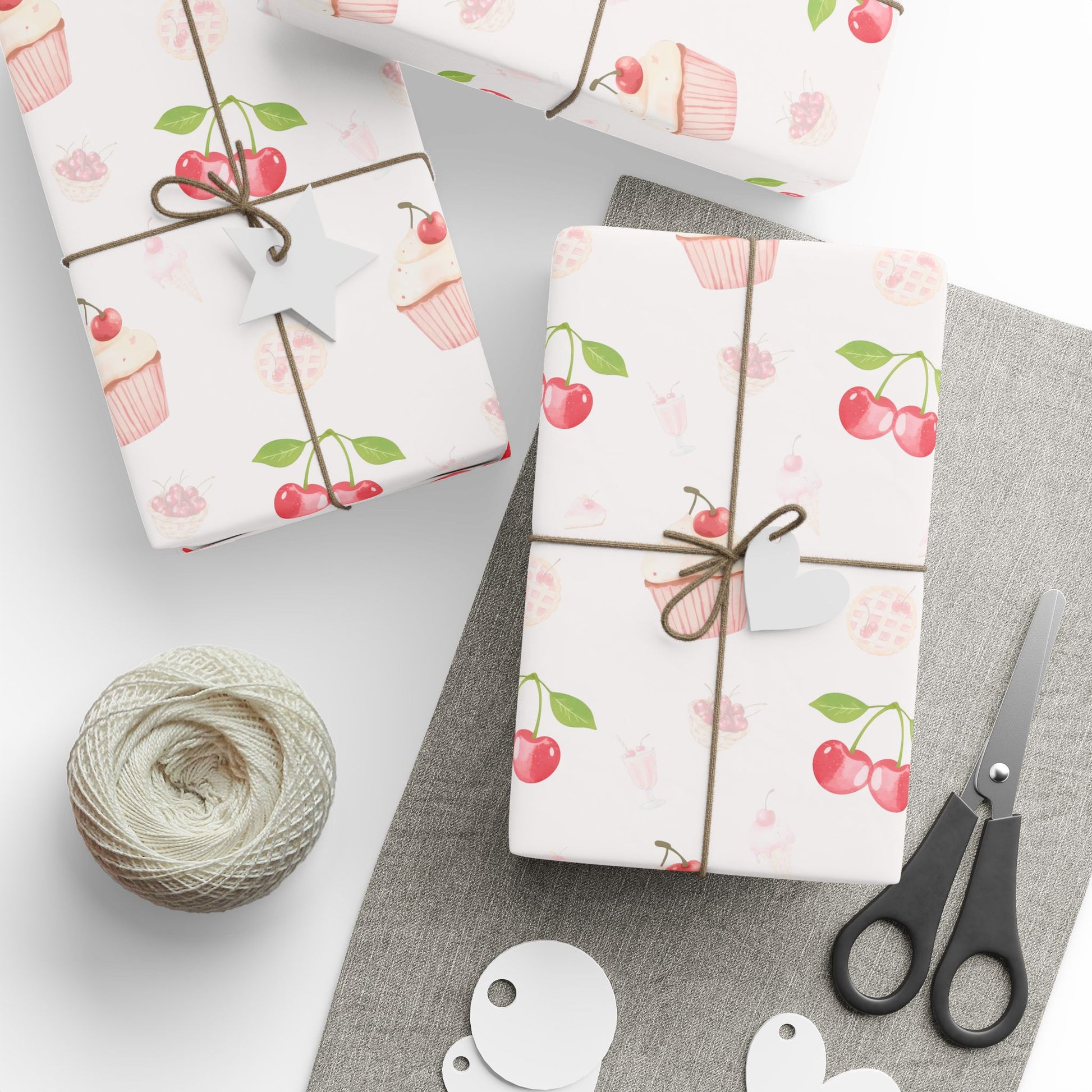 Colorful Cherry & Ice Cream Gift Wrap