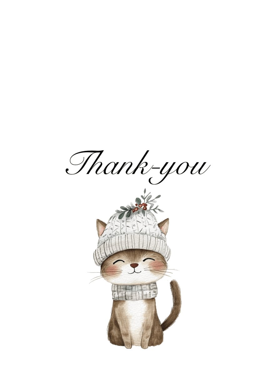 Cat Thank You Cards – 10 Pack | Blank Inside