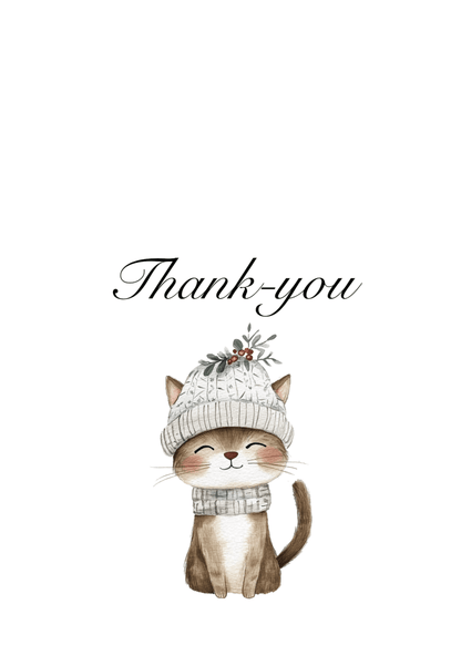 Cat Thank You Cards – 10 Pack | Blank Inside